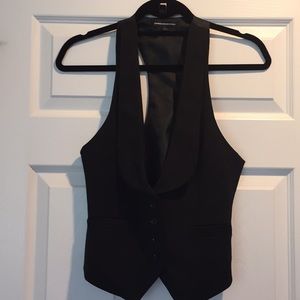 Express pinstriped black vest